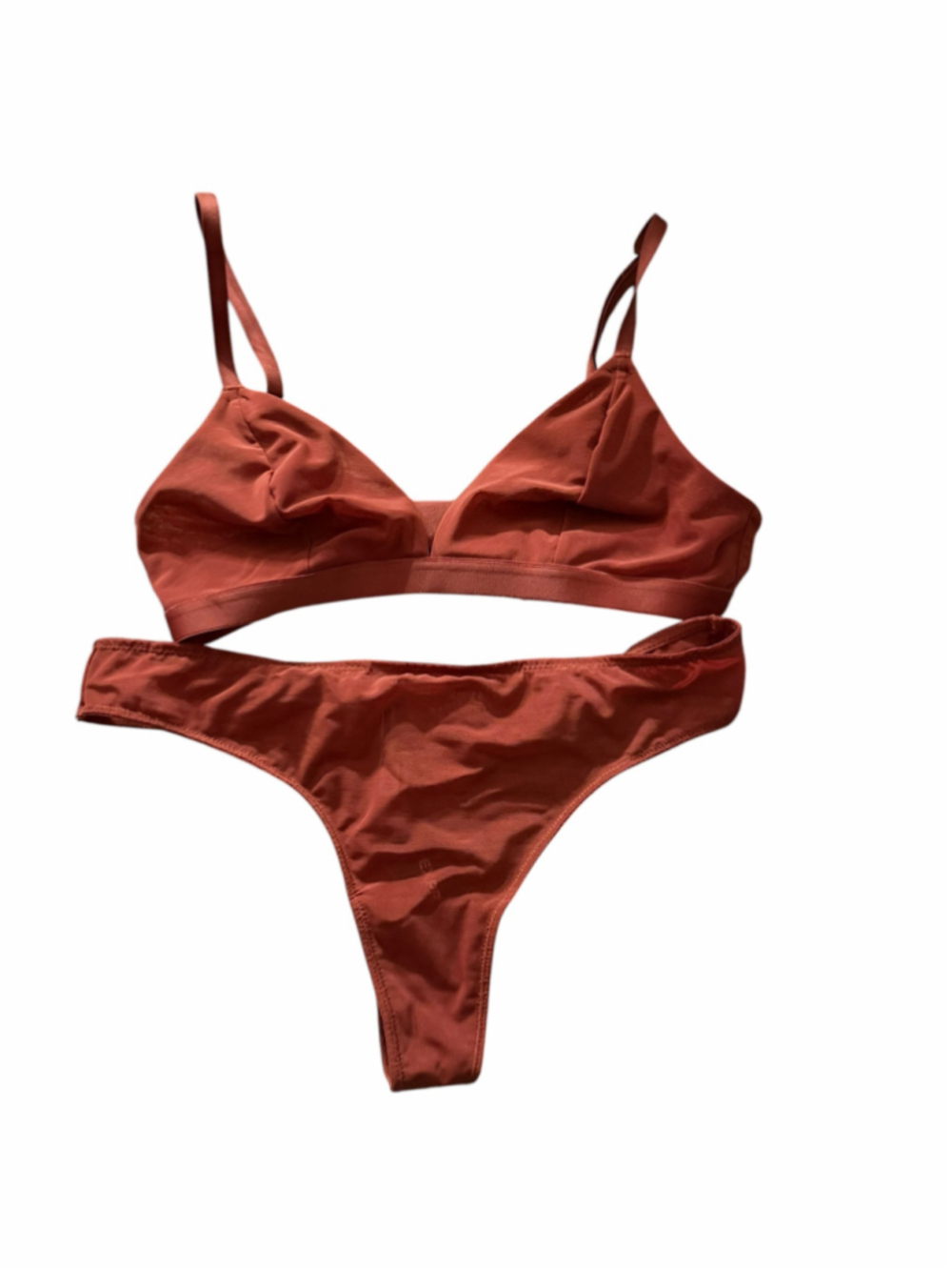 Women's EXPRESS Rust Bralette & Thong Set S